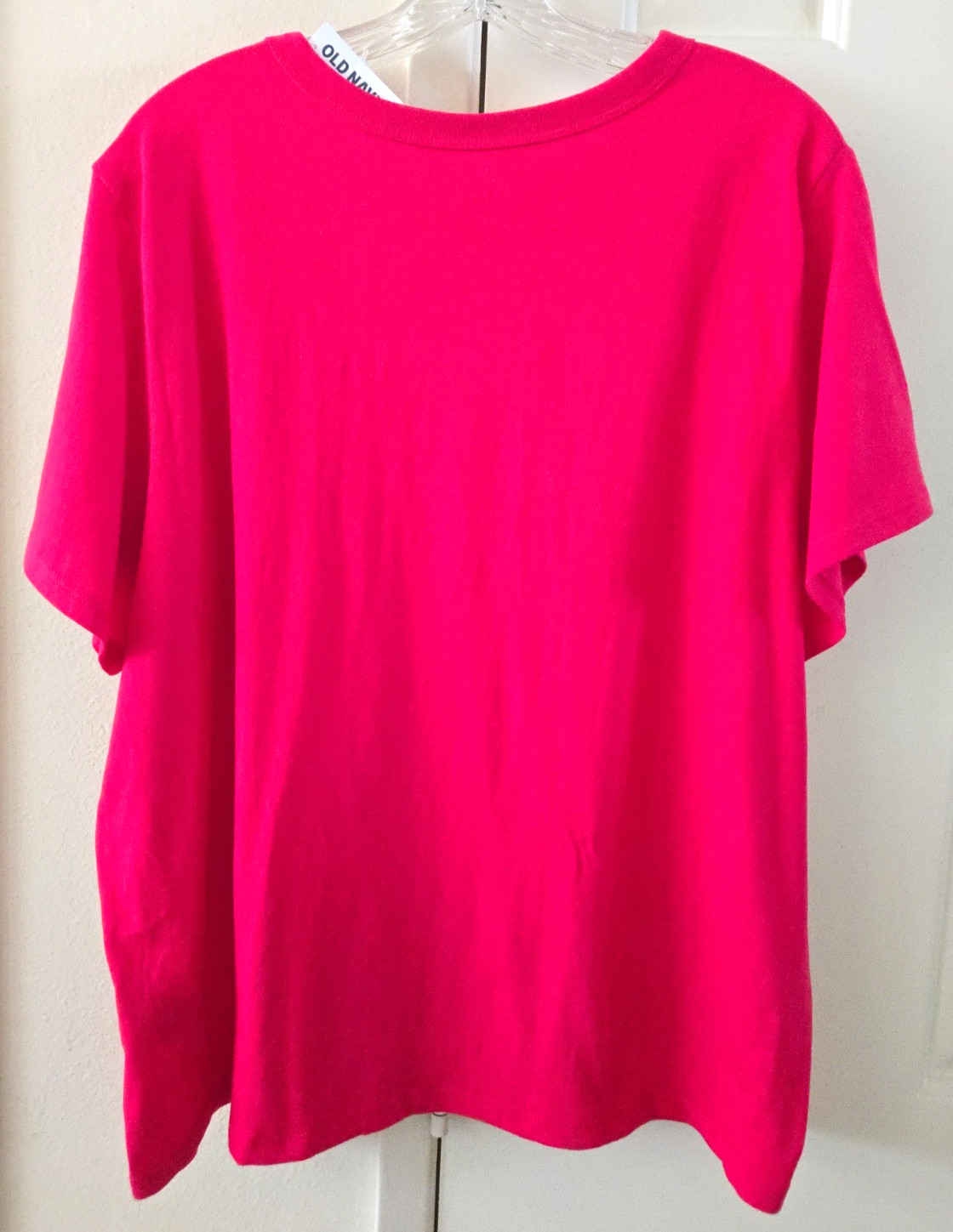 Old Navy Raspberry Hot Pink Fuchsia Cotton Scoop T-shirt XL 1X 16 18 2X XLarge