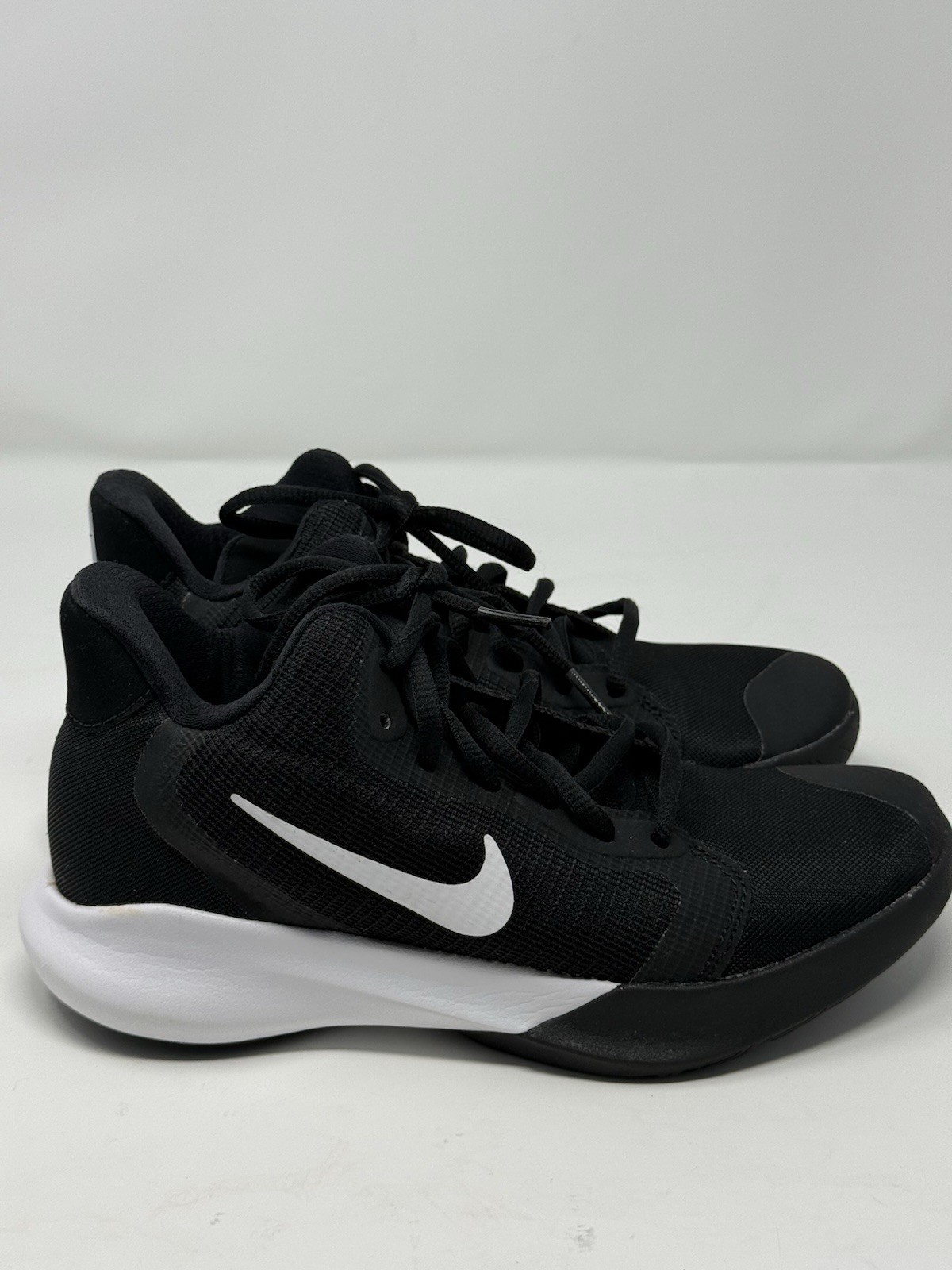 Boys Nike Precision III Black White Comfort Basketball Shoes AQ7495-002 Size 4.5