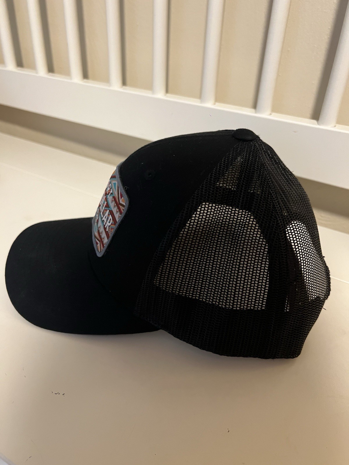 Troll Co. Support Blue Collar Patch Black Mesh Back Trucker Hat Adjustable