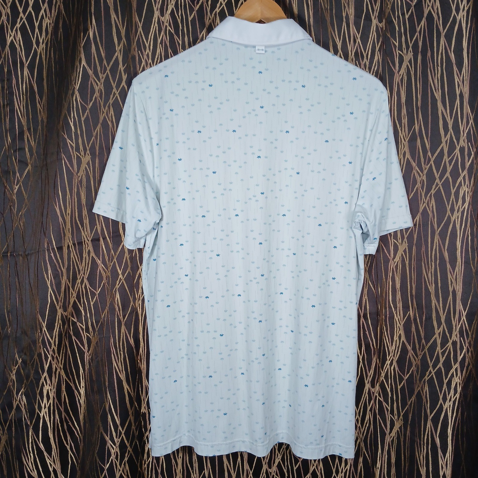 Under Armour Polo Shirt Mens Medium White Blue Iso-Chill Palm Tree UM0945
