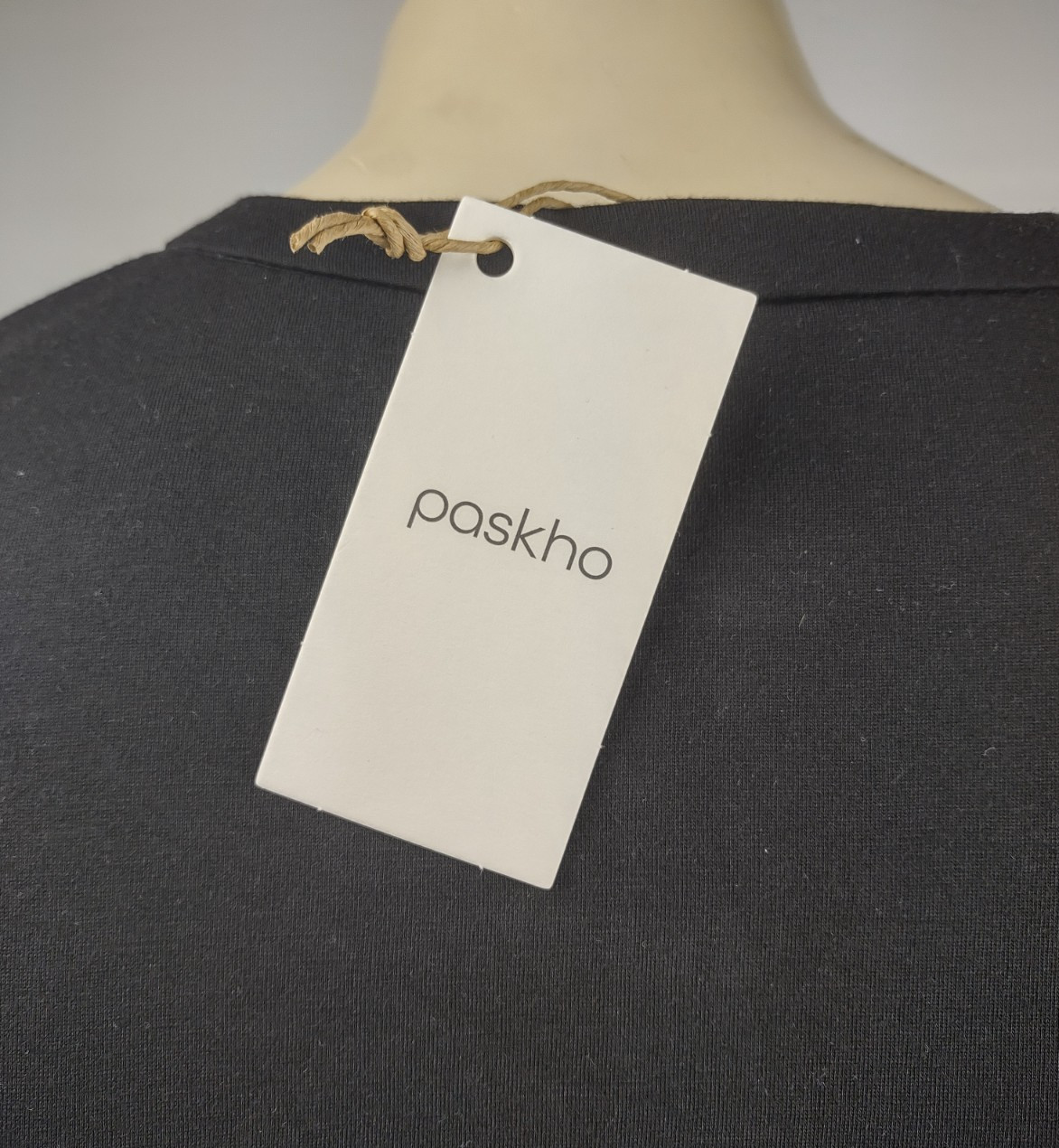 NWT Paskho black heather Henley long sleeve shirt mens Medium