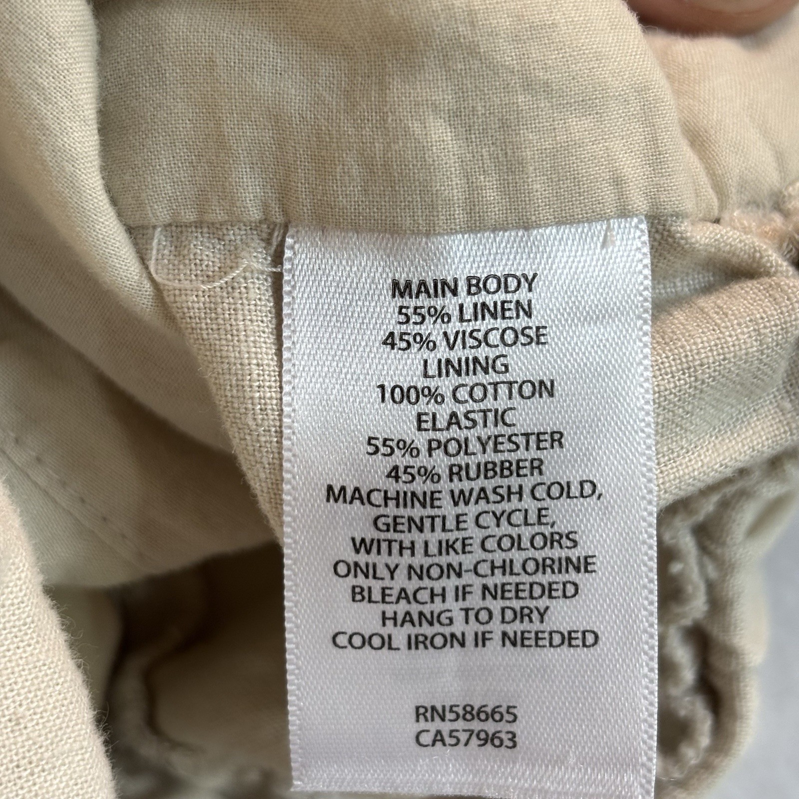 Open Edit Women’s Beige Smocked Cropped Puff Short Sleeve Square Neck Blouse S