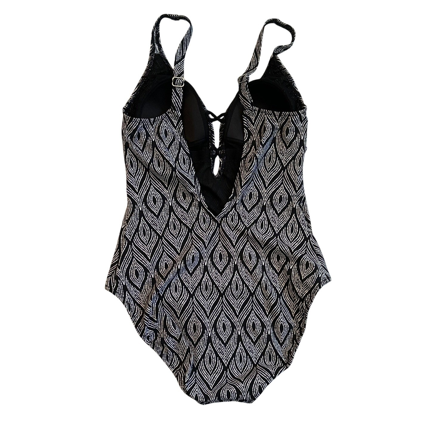 Profile by Gottex “Plume” V‑Neck Deep Plunge One Piece Swimsuit E25112074 Black