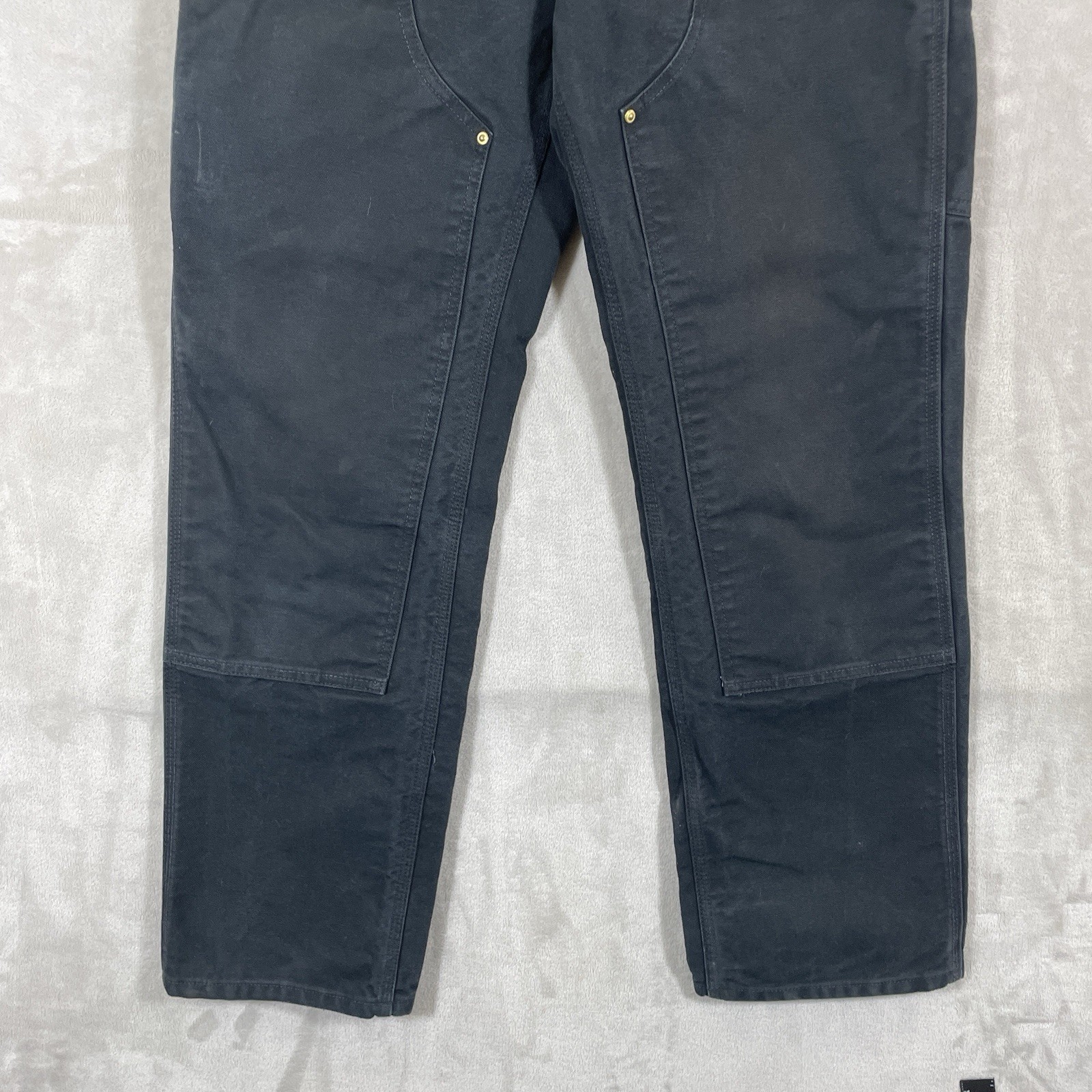 Carhartt B01 BLK Loose Fit Double Knee Canvas Pants Mens 30×32 (fit 30×30) Black