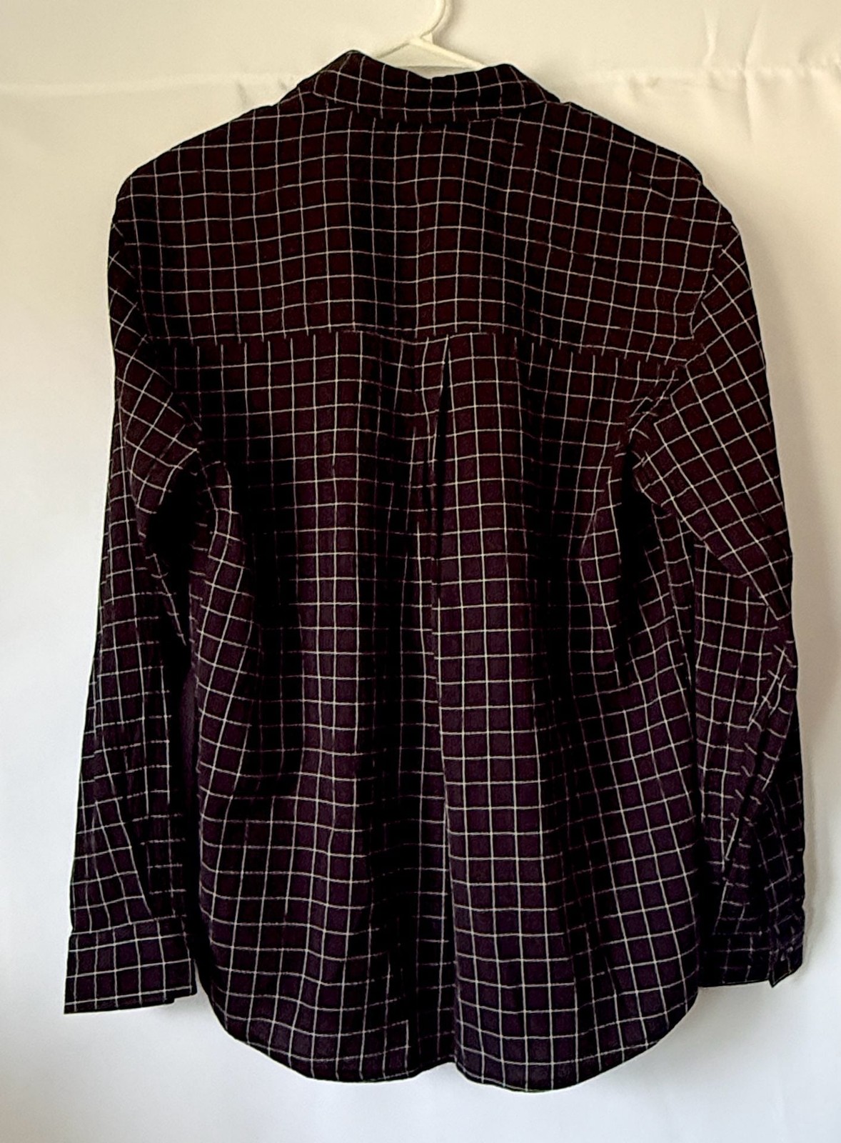 Laura Scott Black and White Windowpane Plaid Button Down Shirt
