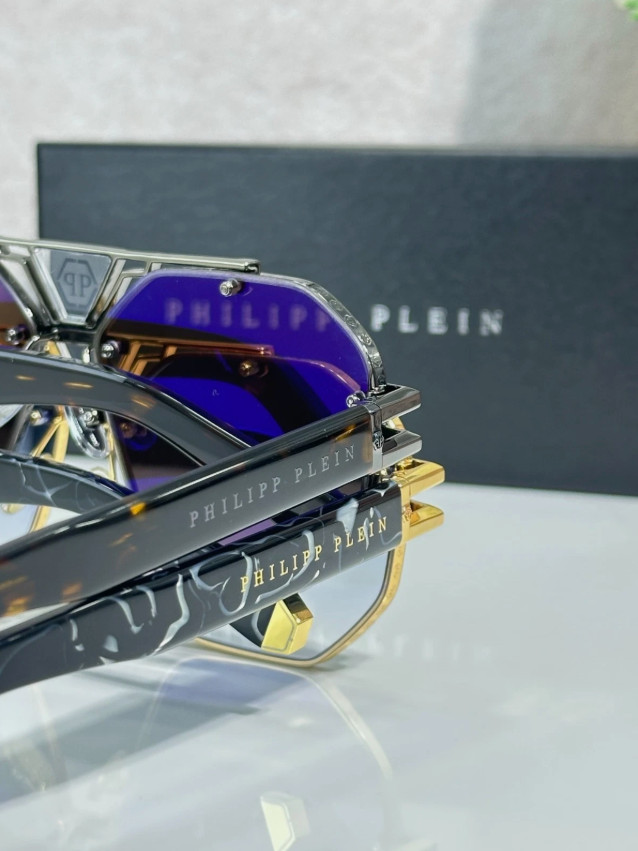 PHILIPP PLEIN 077M Luxury Square Sunglasses 63-15-150 Unisex