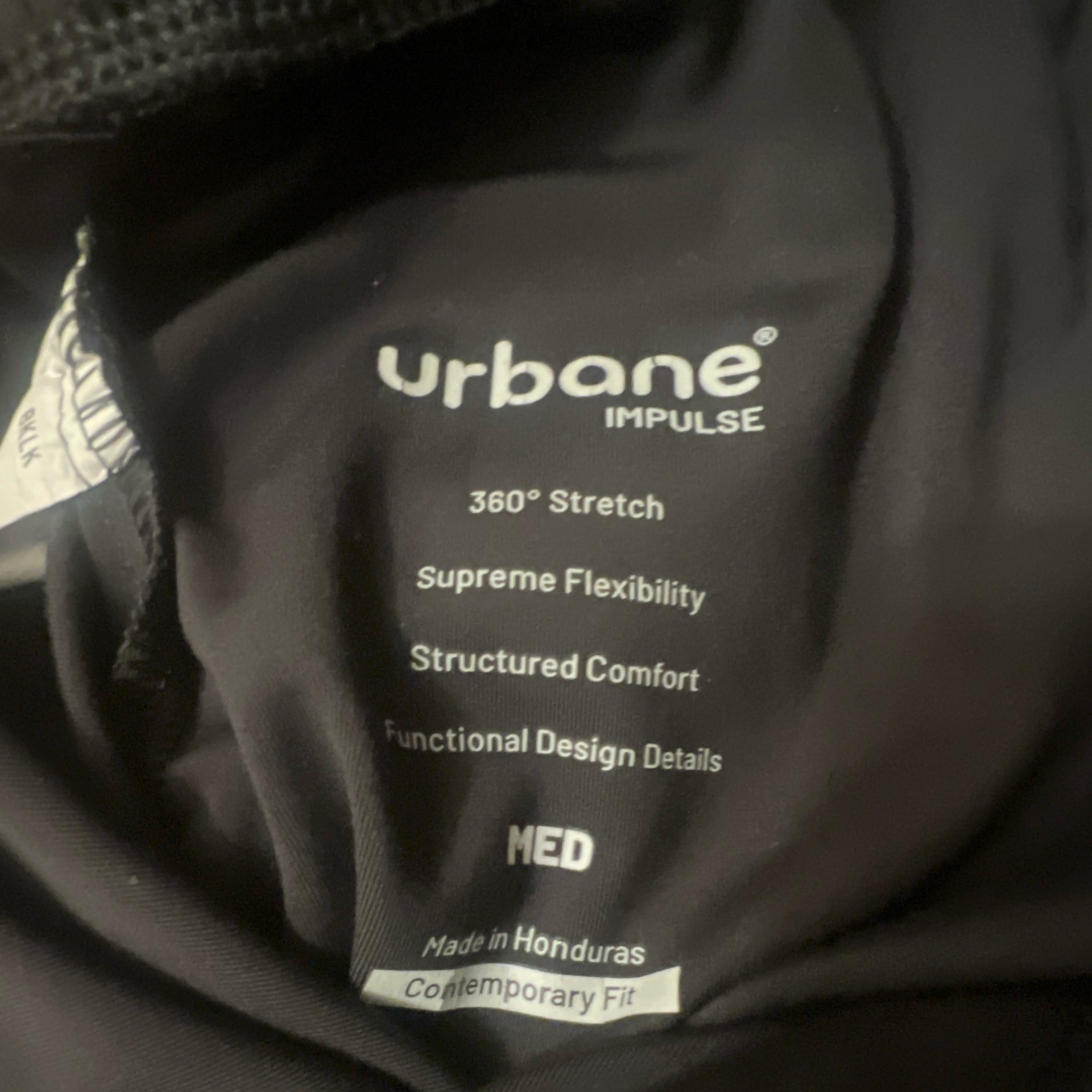 Urbane Impulse Contemporary Fit Scrub Pants Black Solid Medical Size M