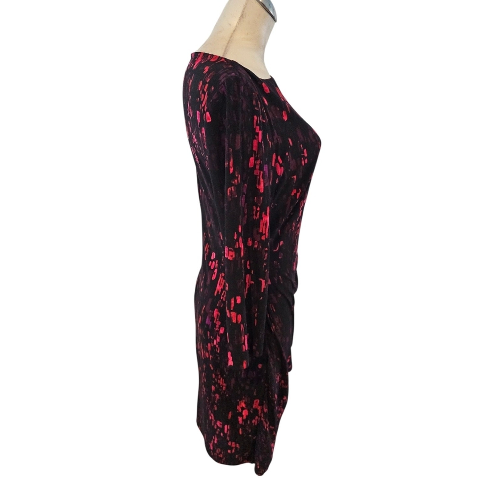Chaps By Ralph Lauren Size L Sheath Dress Red Black Pink