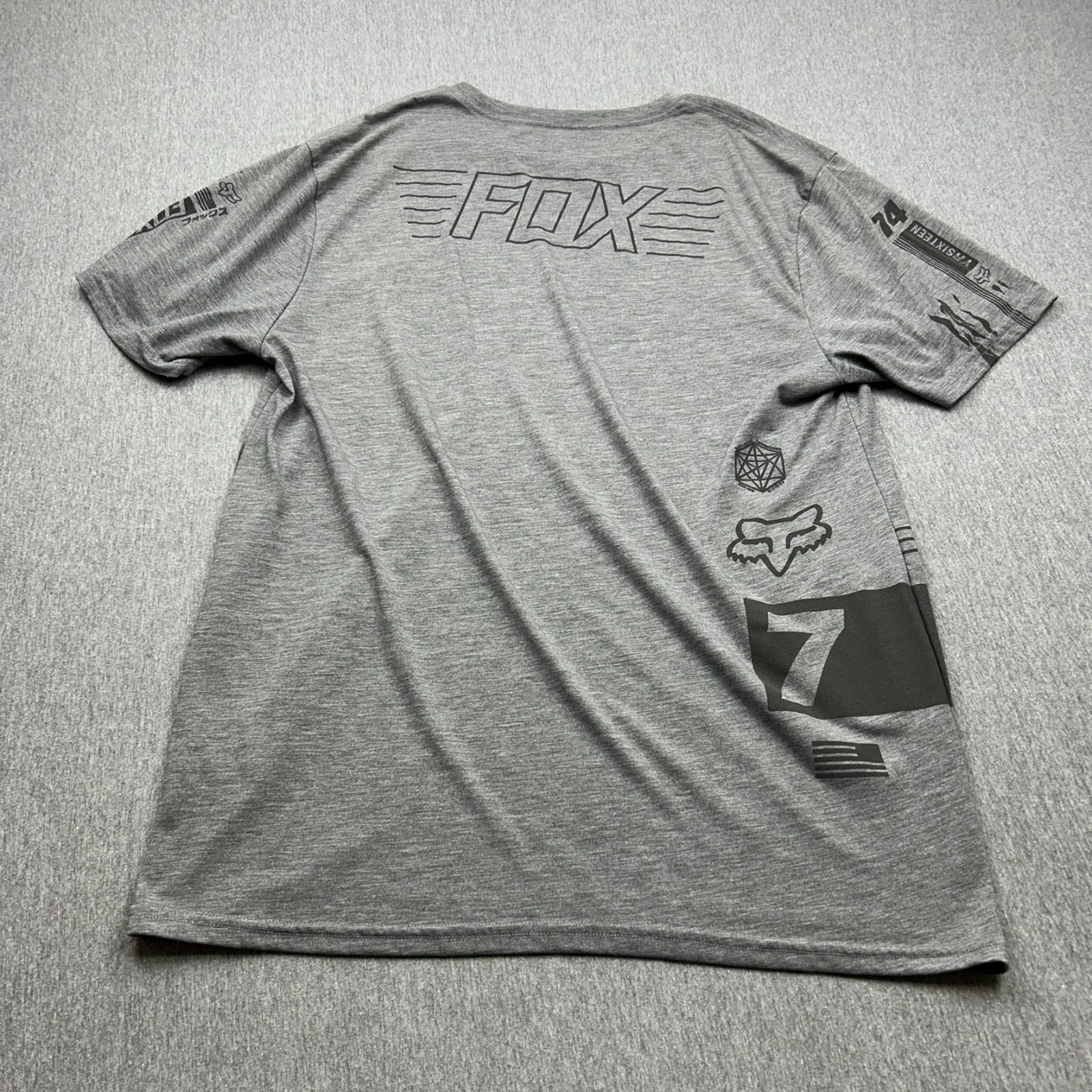 Fox Tech Racing TruDri Short Sleeve Tshirt Mens XL Premium Fit Gray Logos