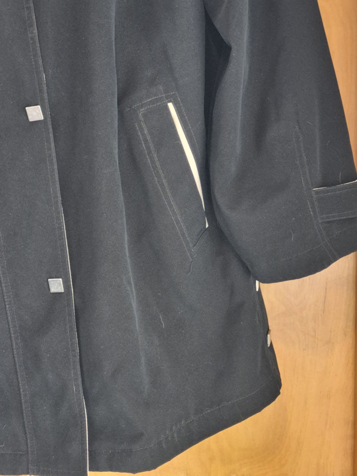 WOMENS SIZE XL 100% POLYESTER HOODED RAIN JACKET CAR COAT EXCELLENT CONDITION