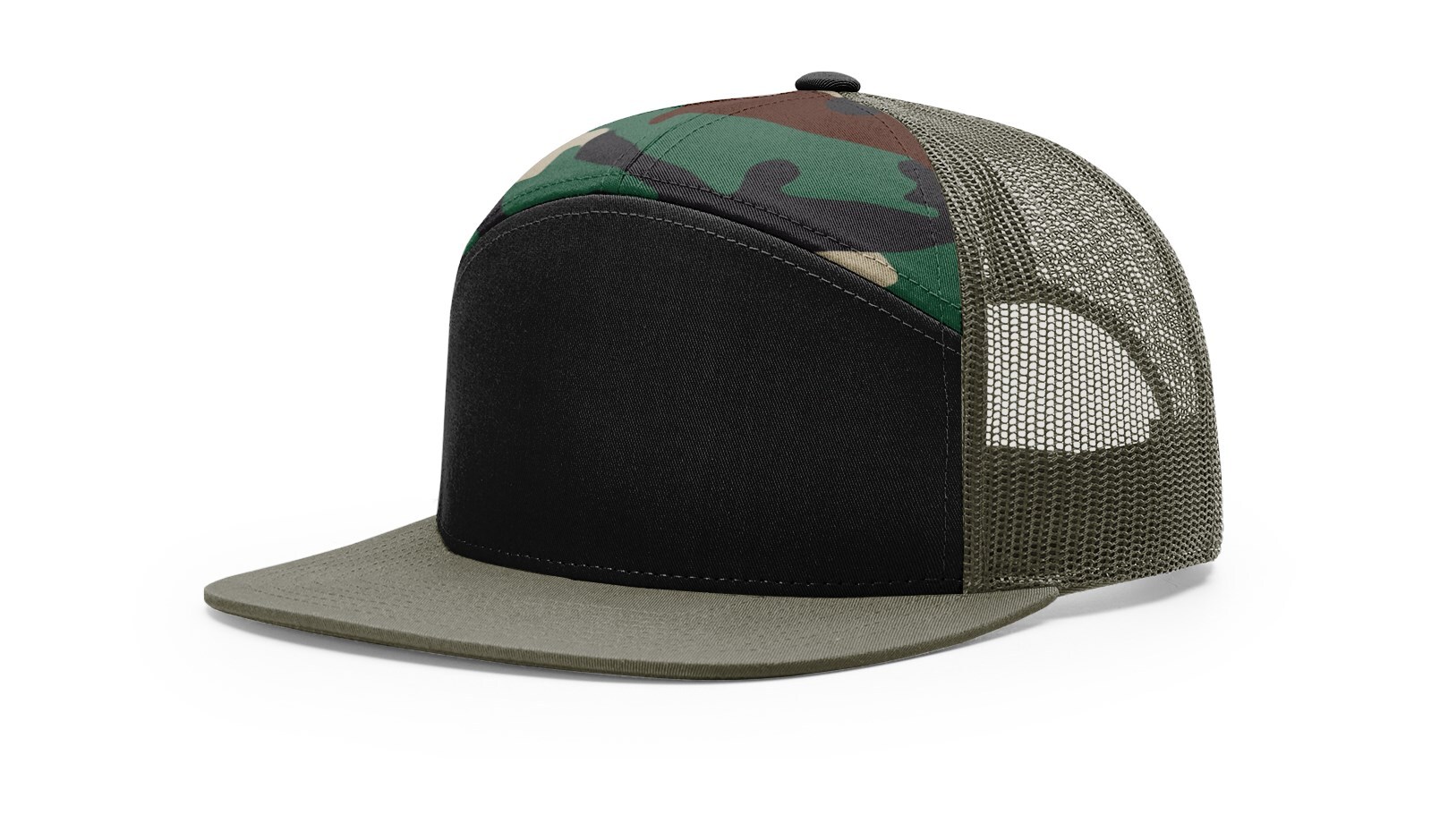 Richardson 7 Panel Trucker Hat 168 Adjustable Snapback Hi-Pro Mesh Cap OSFM