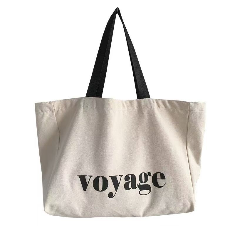 Cross-border Large-capacity Canvas Bag Womens Minimalist Single-shoulder Bag