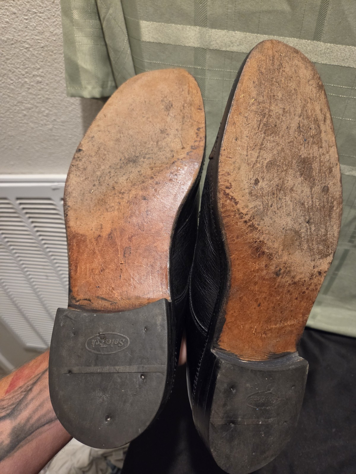 Johnston & Murphy Men’s Black Leather Cap Toe Lace-Up Oxford Dress US 11 M