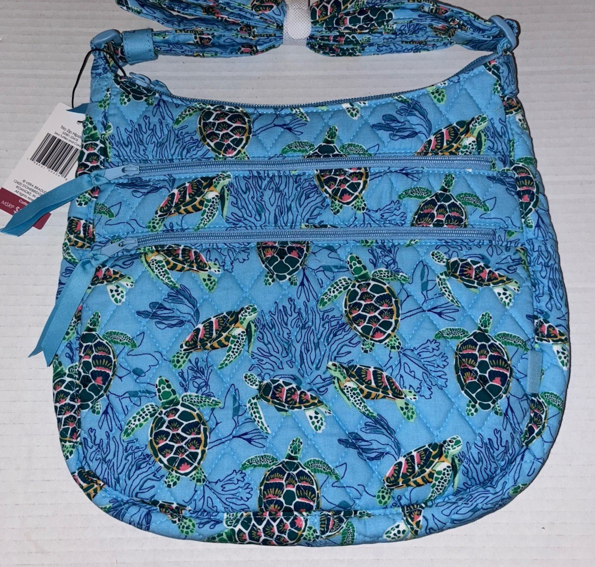 NWT Vera Bradley Trio Zip Hipster Crossbody Bag Sea Turtles And Coral