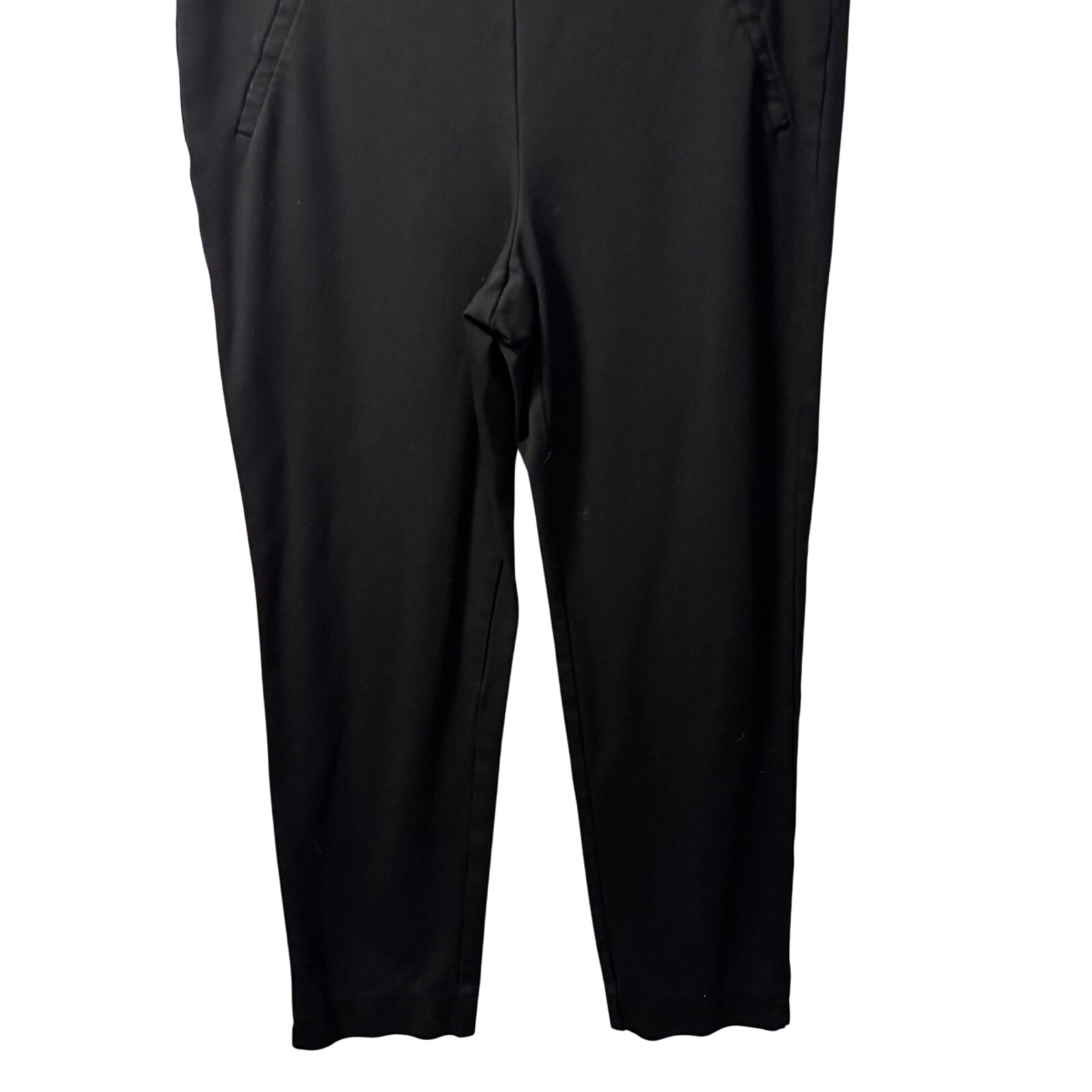 Chicos Black Ankle Pants Size Medium Short Rayon/Nylon/Spandex Blend Slim Fit