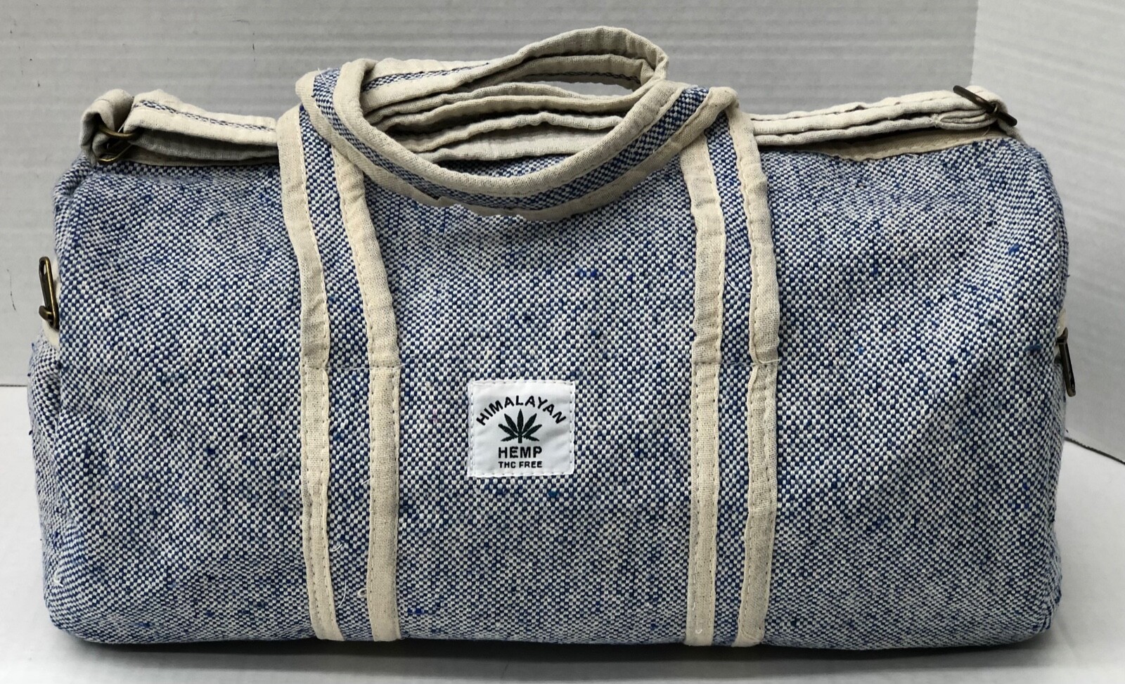 Artisan Himalayan Blue Beige duffel bag Travel Bag “Pattern and color may varies