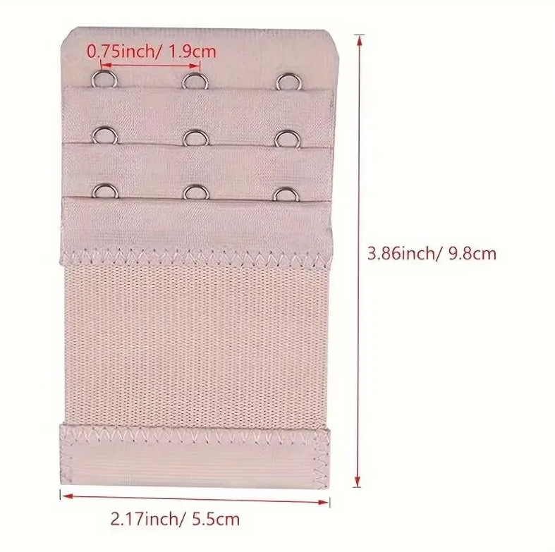 4pcs Adjustable 3 Hook Bra Strap Extender Comfortable Bra Clips – NEW