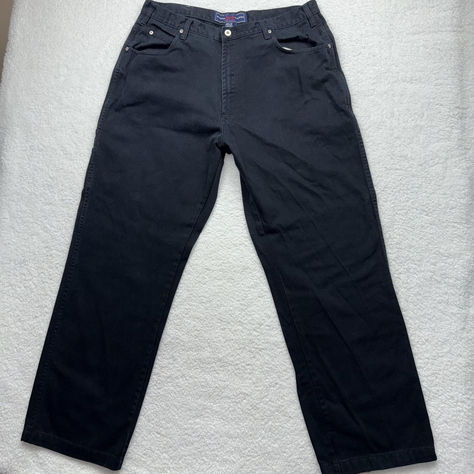 Phat Farm Carpenter Jeans Mens 38×34 Black Workwear Denim Hammer Loop Y2K