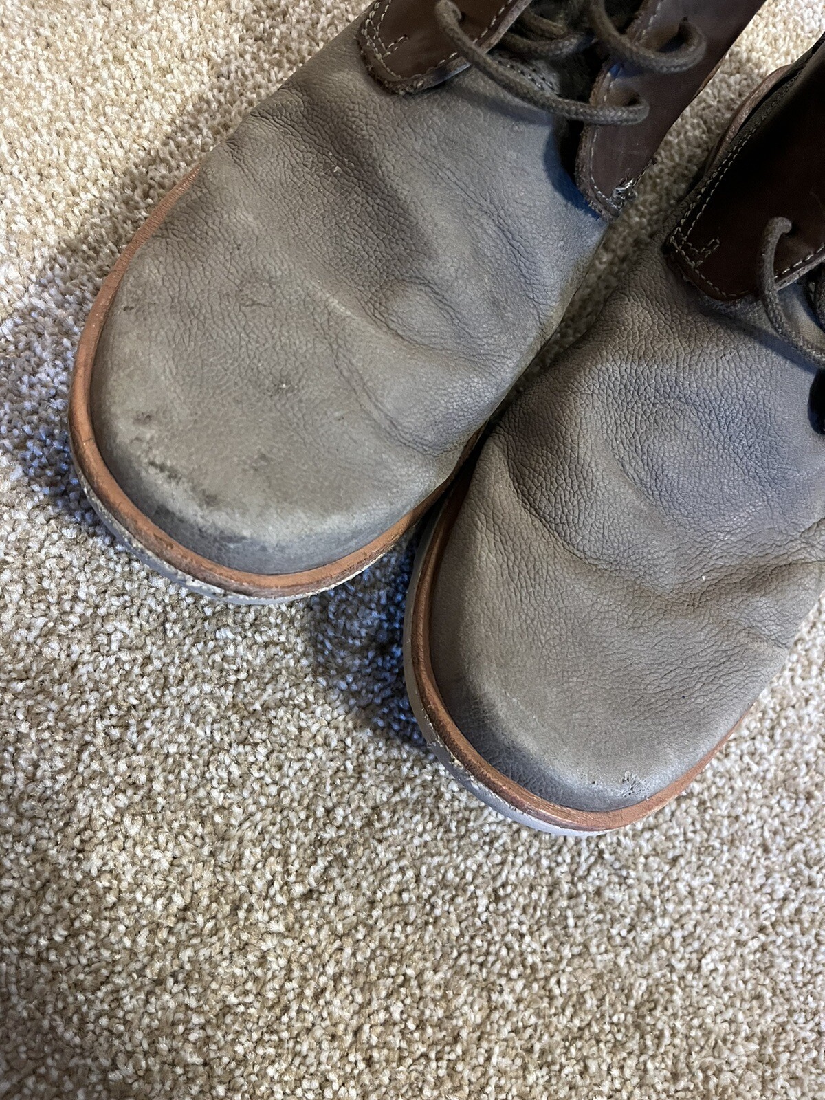Olukai Kalia Puki Leather Chukka Boots Mens Size 11.5 Shoes Husk Gray Brown