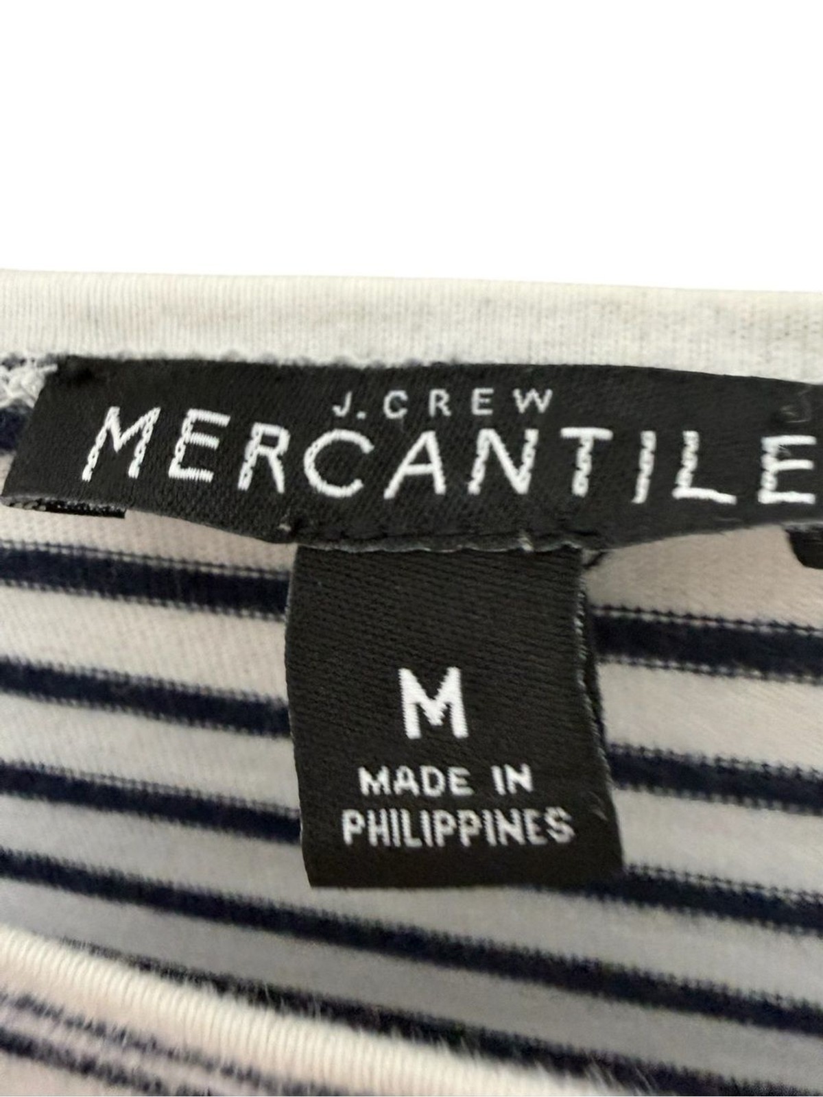 J. Crew Mercantile Striped Layered Hem Top Blue White M