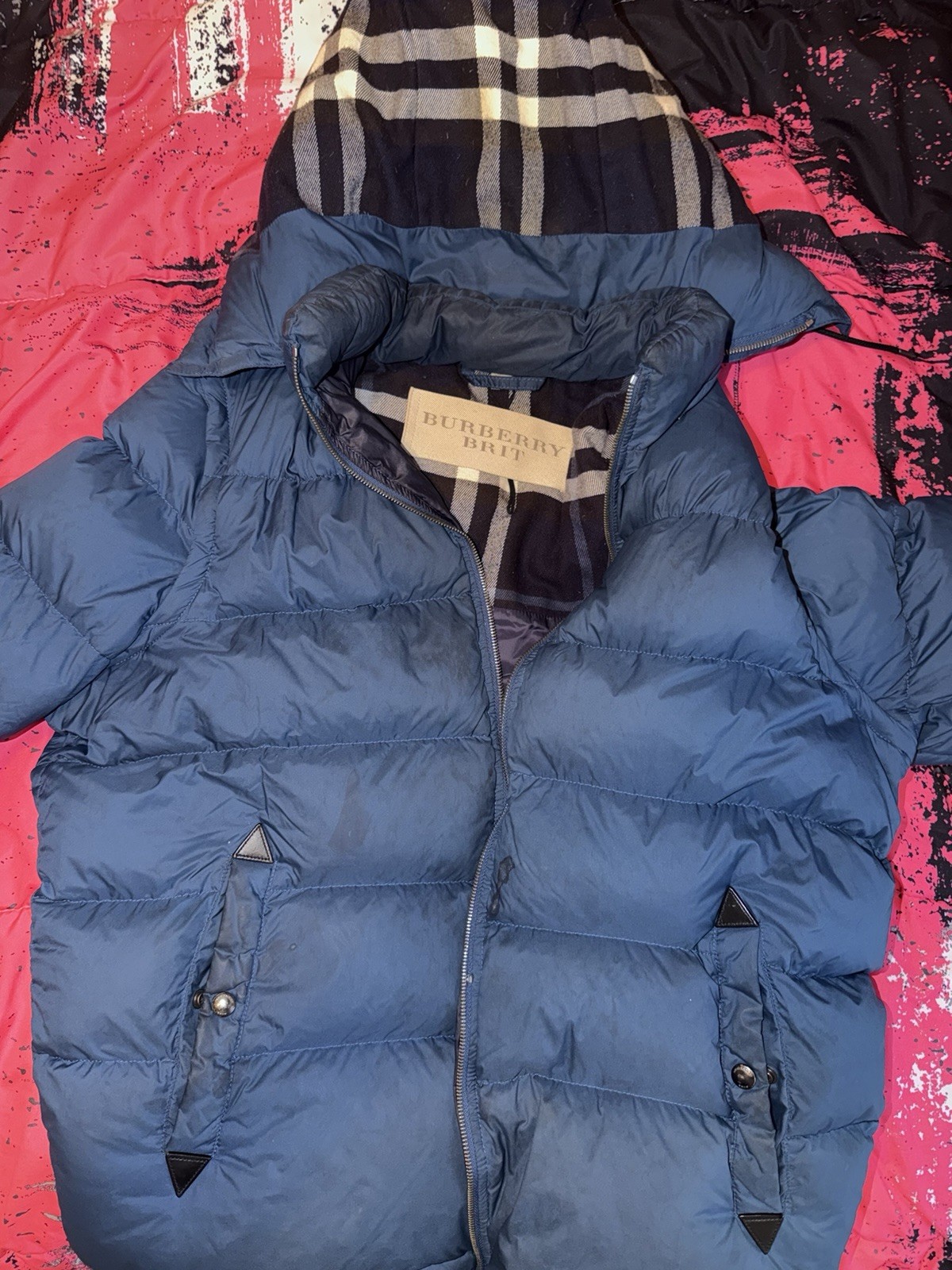 Men’ S Burberry Down Jacket Blue Size L