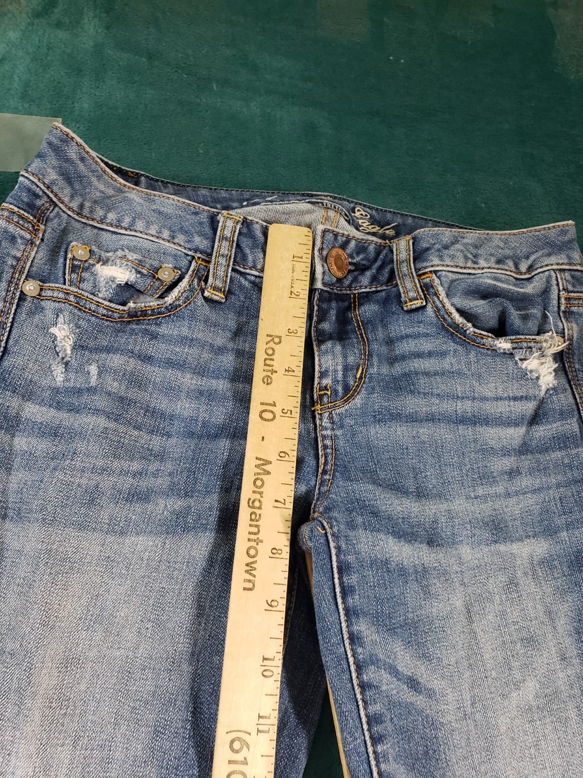 American Eagle Jeans Size 4 Womens Blue Stretch Pants Mid Rise Vintage Flared