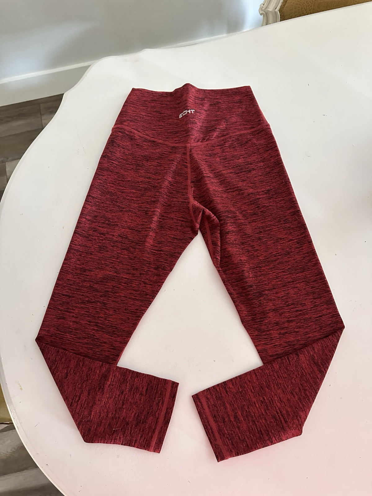 Echt Active Leggings – Berry Marl small flattering back seams red/black HRise