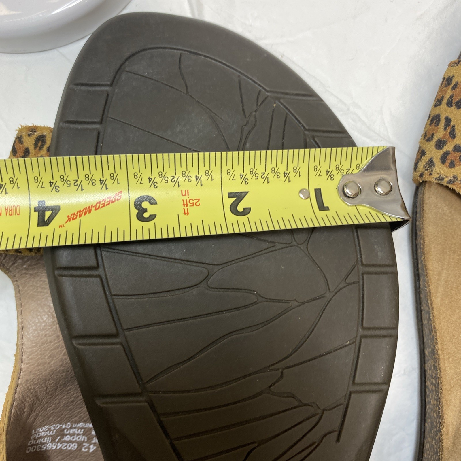Dansko Reece Womens Sandals Leopard Print Suede Toe Loop Comfort Size 42 11.5/12