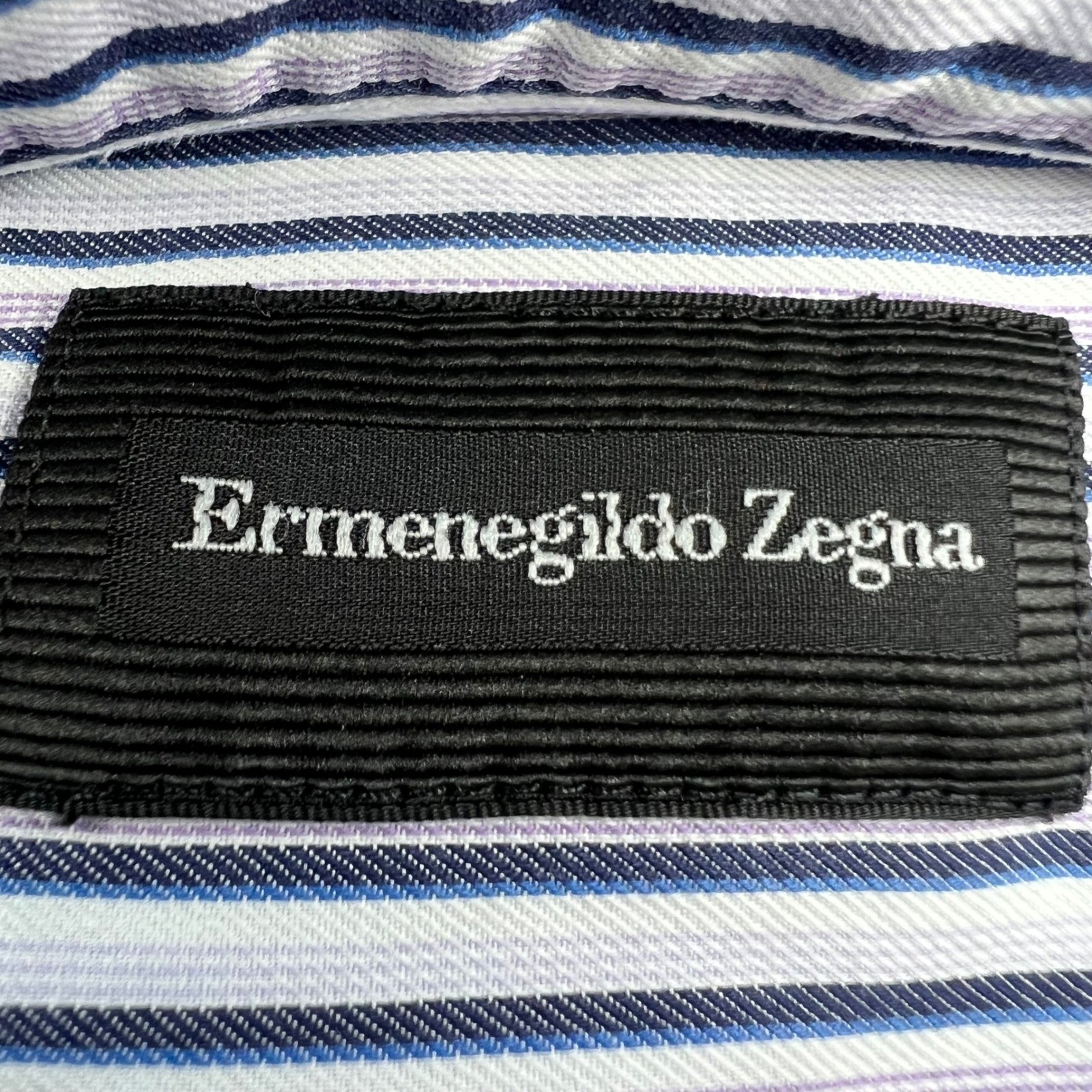 Ermenegildo Zegna Men’s Striped Dress Shirt XL Made in Turkey Missing Buttons