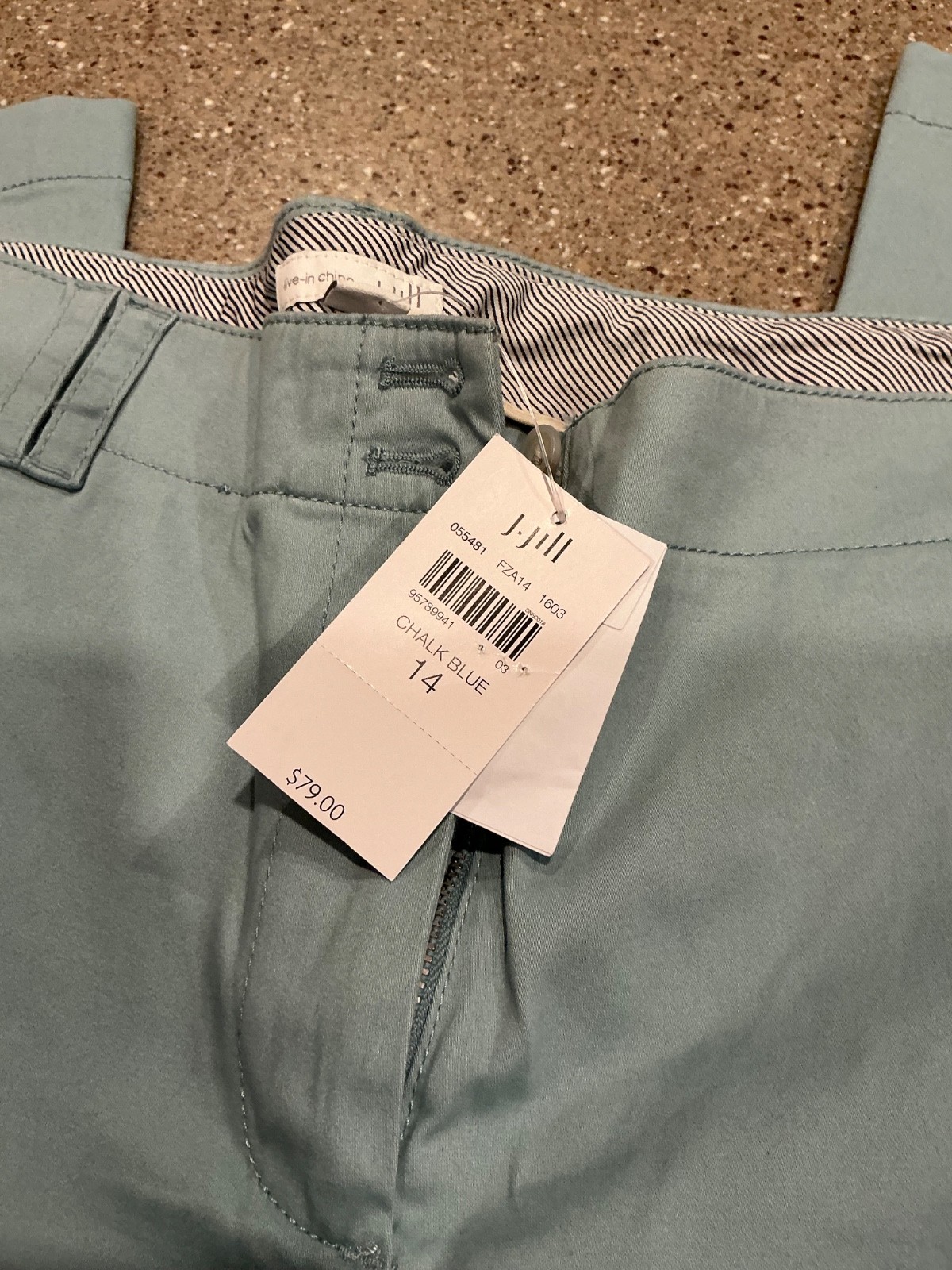 J. Jill Live-In Chino Pants Women’s 14 chalk blue Straight Office Casual NWT
