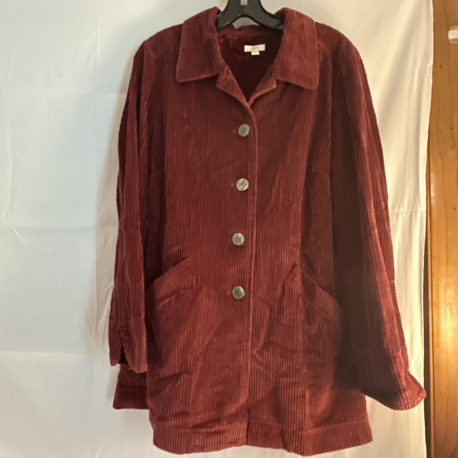 J. Jill Women’s Red Wine Velvet Jacket Size medium 100% Cotton