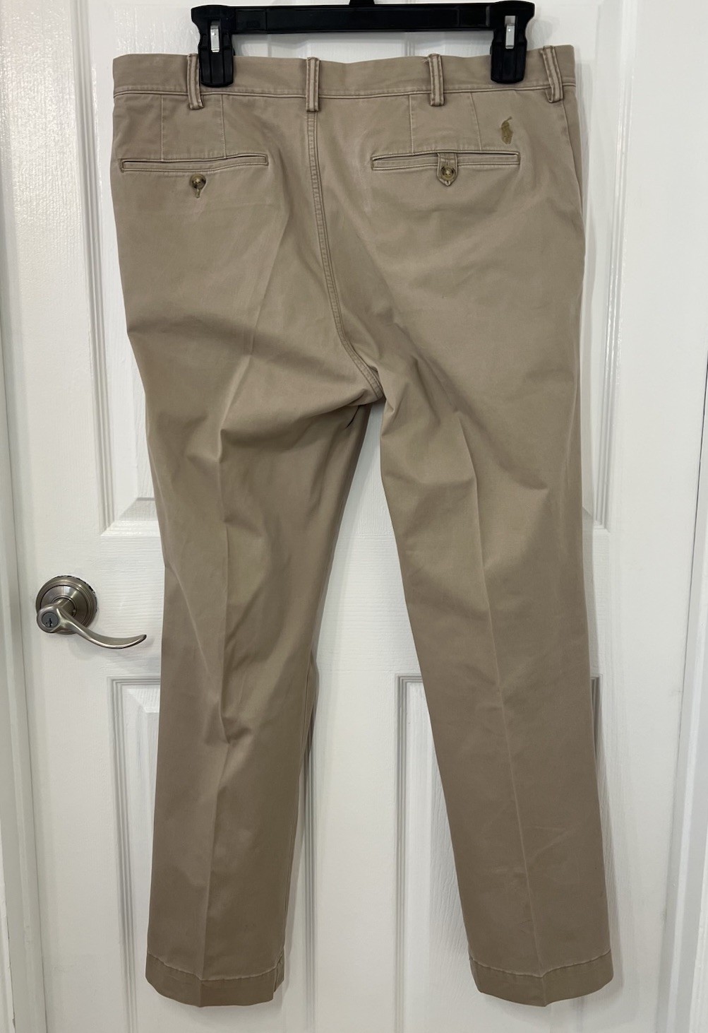 Ralph Lauren Khaki The Polo Chino Stretch Straight Pleated 36/32