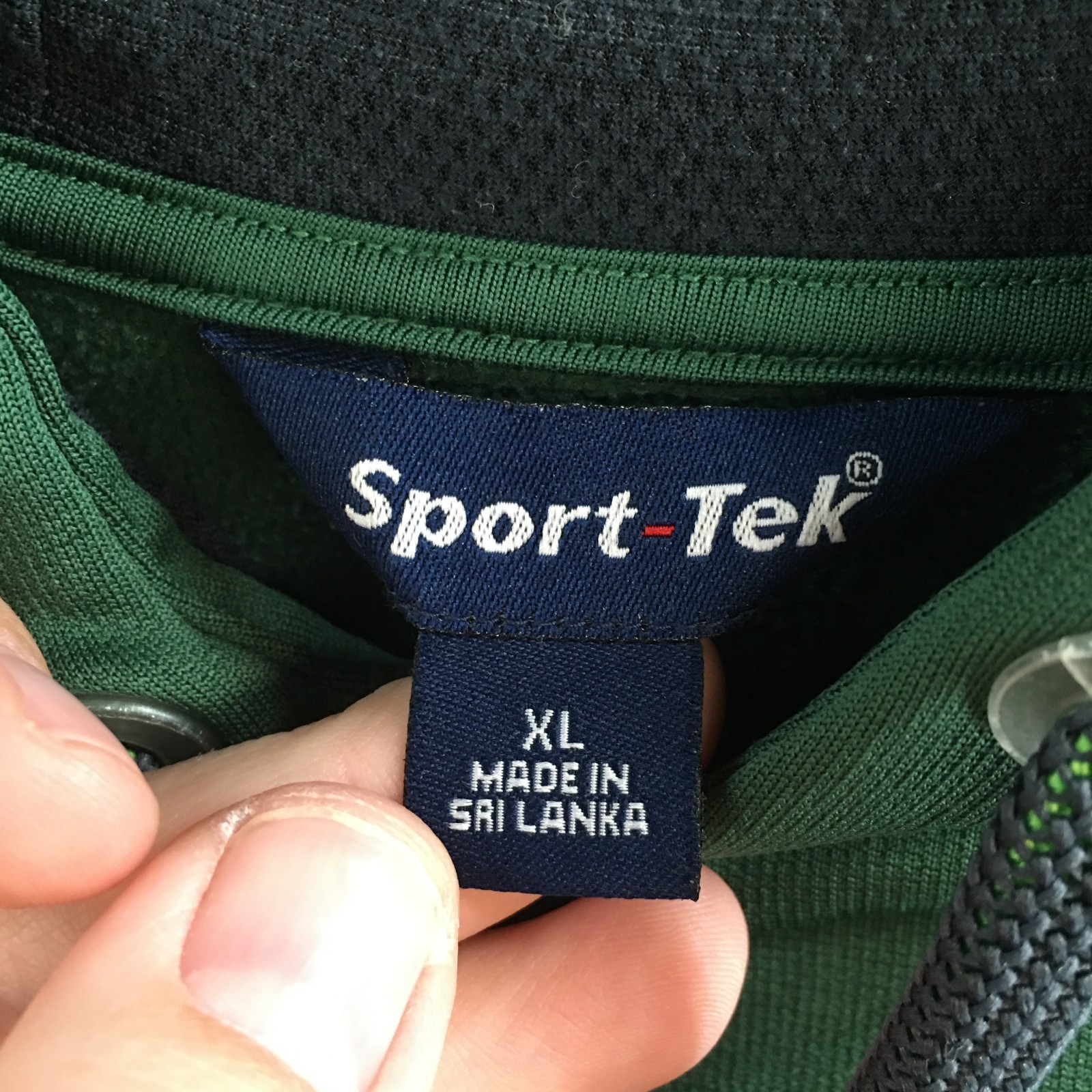 Sport-Tek Hoodie Men XL Pullover Fleece Hooked & Tagged Graphic Polyester Green