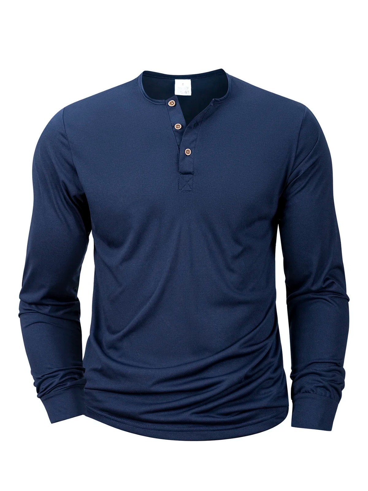 Men Long Sleeve Breathable Henley Button Tee Quick Dry Slim Fit Casual Top Gift