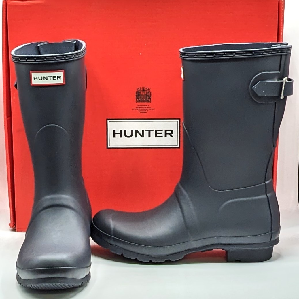 Hunter “Original Short Back Adjustable” Women’s Waterproof Boots (Navy) – NEW