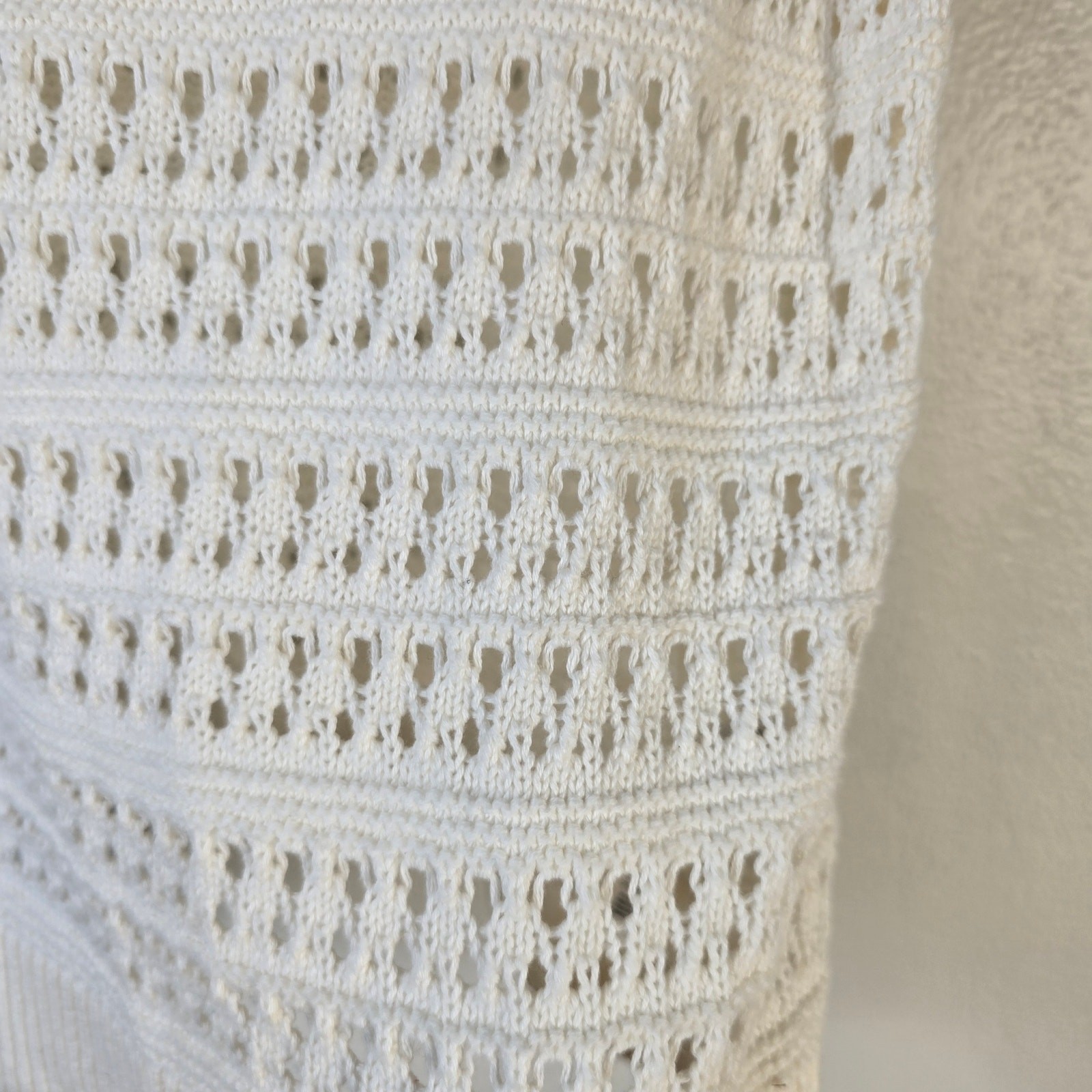 Old Navy Crochet Tank Women’s M Cream Cotton Y2K Boho Beachy Summer Casual