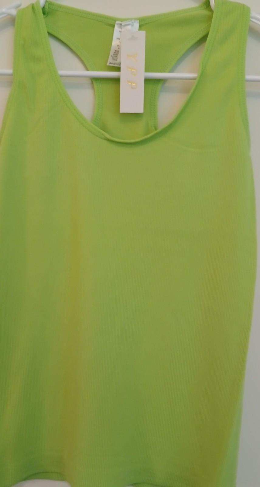 NIPY Women’s Green Ribbed Knit Racerback Tank Top Scoop Neck Stretch