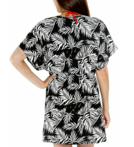 NWT Mario Serrani Ladies’ Floral Swim Beach Cover-Up Black/White | Size: Varies