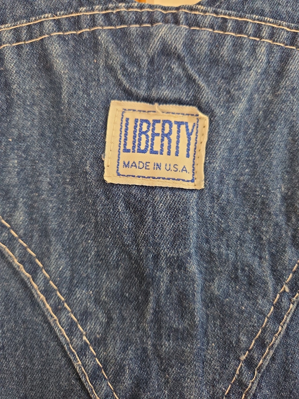 Vintage Liberty Overalls Mens 34×30 Blue Denim Bibs Work Farm Outdoor USA Made