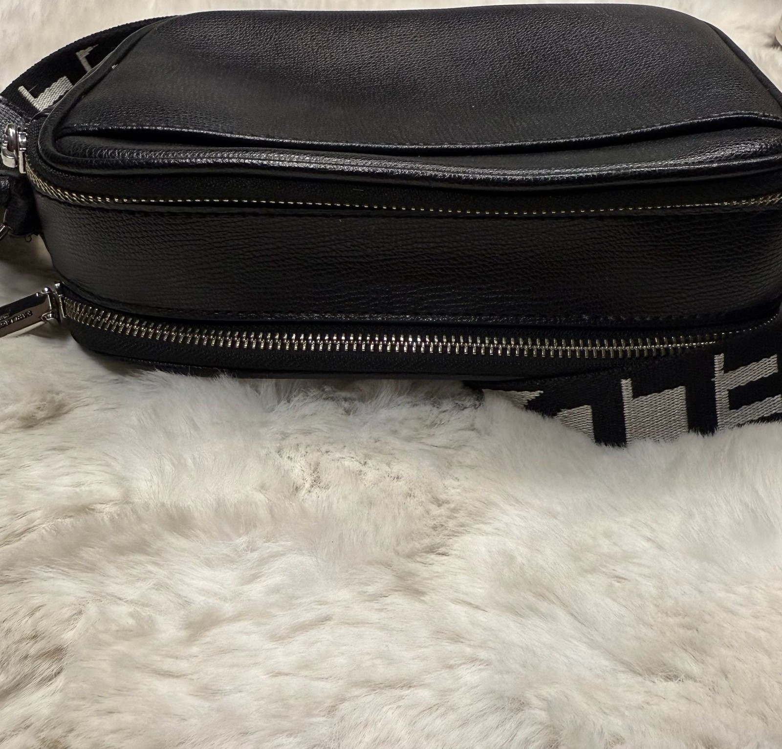KARL LAGERFELD PARIS Maybelle Camera Crossbody Bag with Logo Webbed Strap