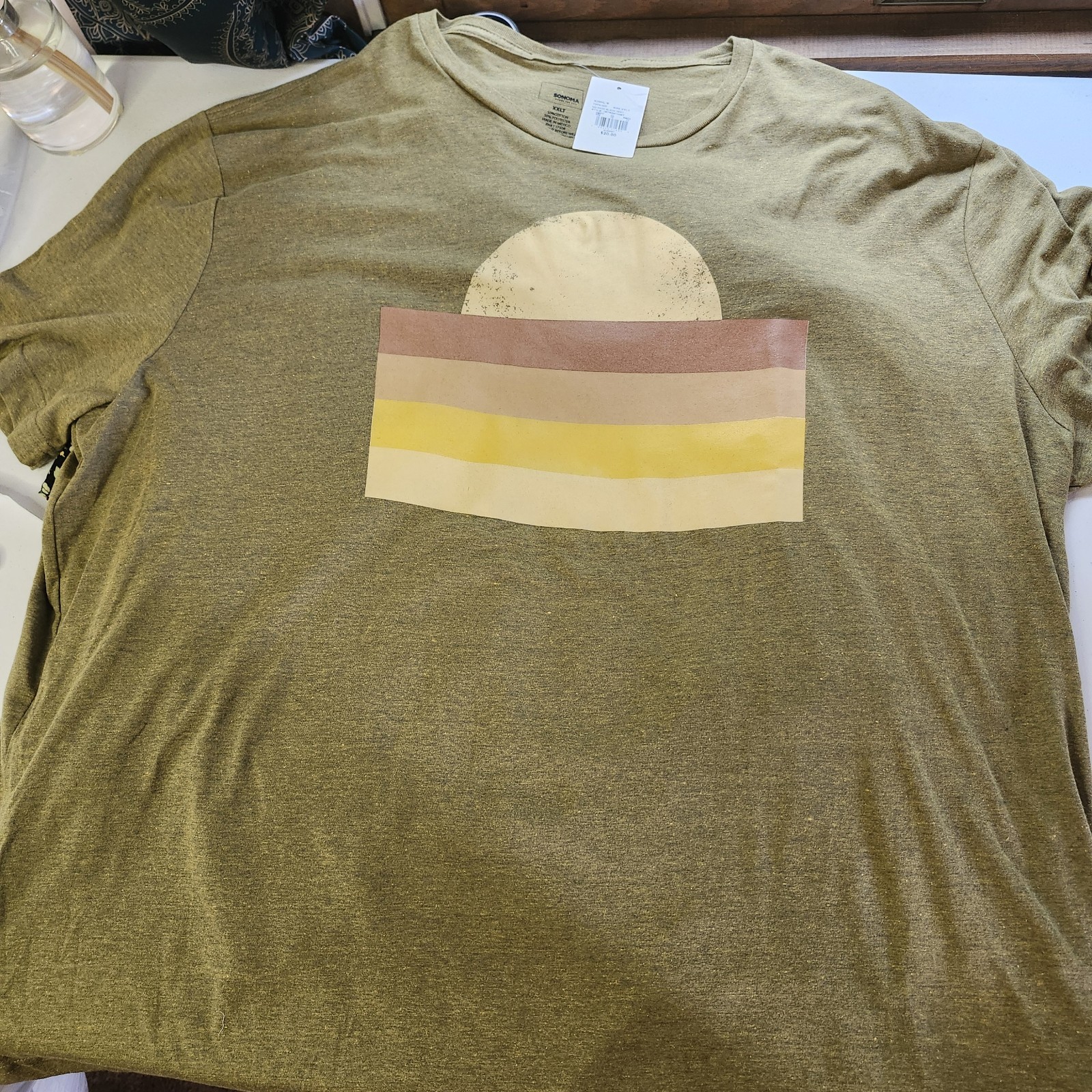 Sonoma Goods for Life Big & Tall Sunset Graphic T-Shirt Men’s XXLT Olive…