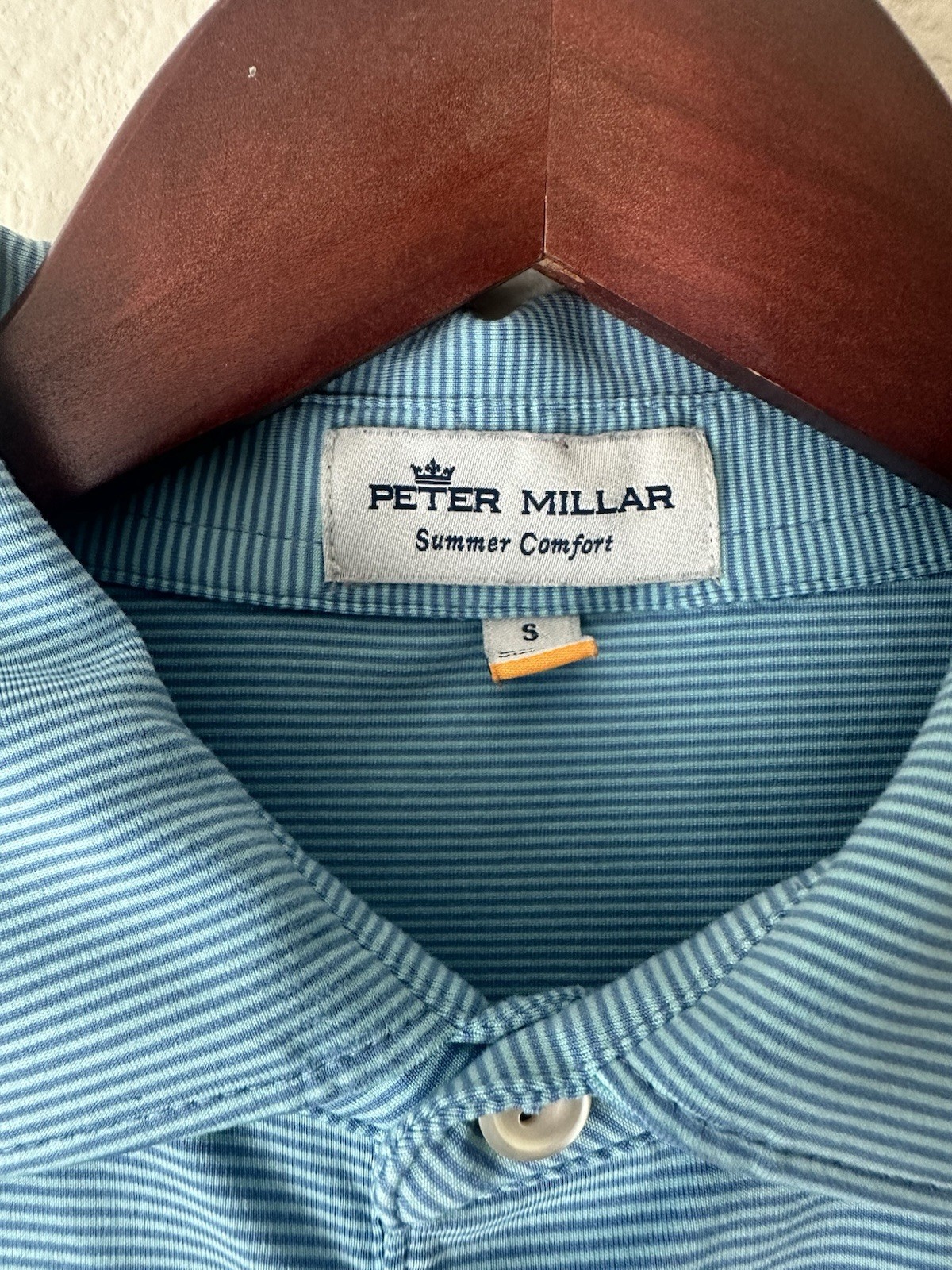 Peter Millar Summer Comfort US Open Men’s Blue Striped Golf Polo S