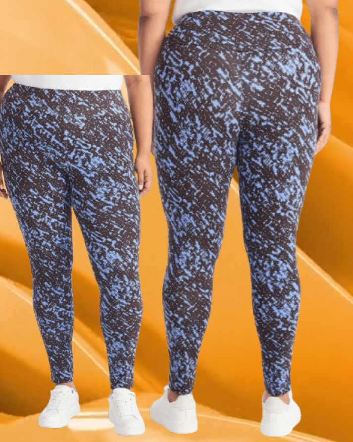 Terra & Sky 4X /28W-30W High Waist Ankle Length Leggings 27″ Inseam Blue Breeze