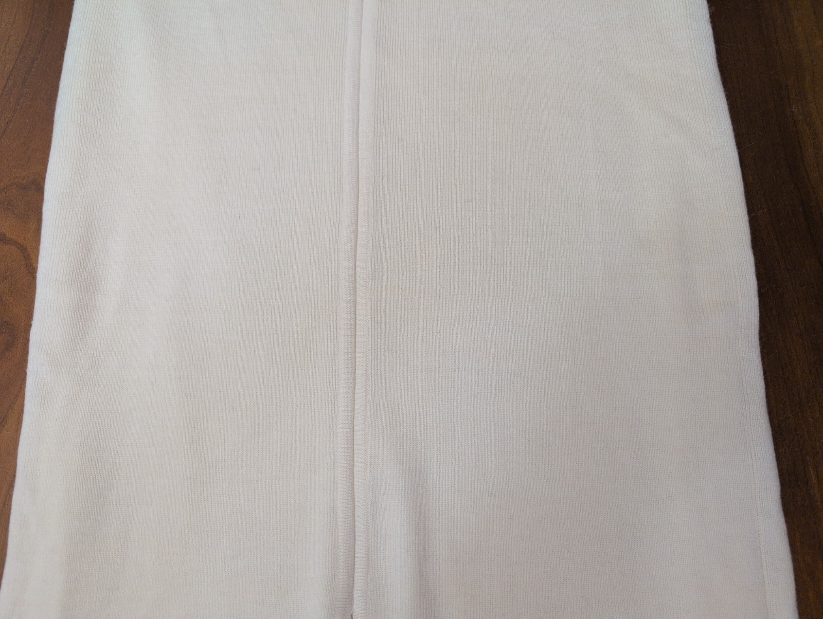 Vintage Meredith Vanilla Long Ribbed Knit Straight Skirt S Lambswool Lined Slit