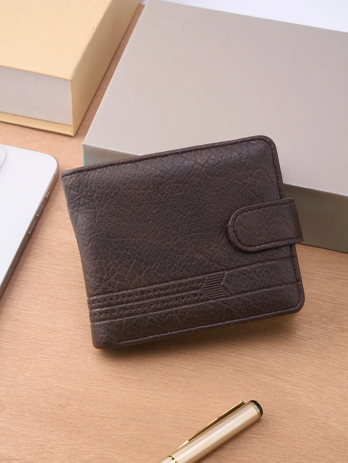 Men’s Slim Leather Wallet, Quality Zipper Purse with Coin Pocket, Male Business