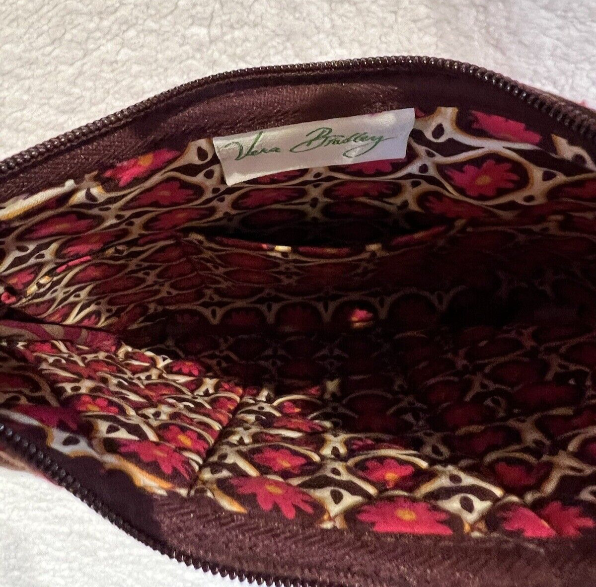 Vera Bradley Fuchsia Orange Tan Over The Shoulder Olivia Carnaby Purse Ret. 2009