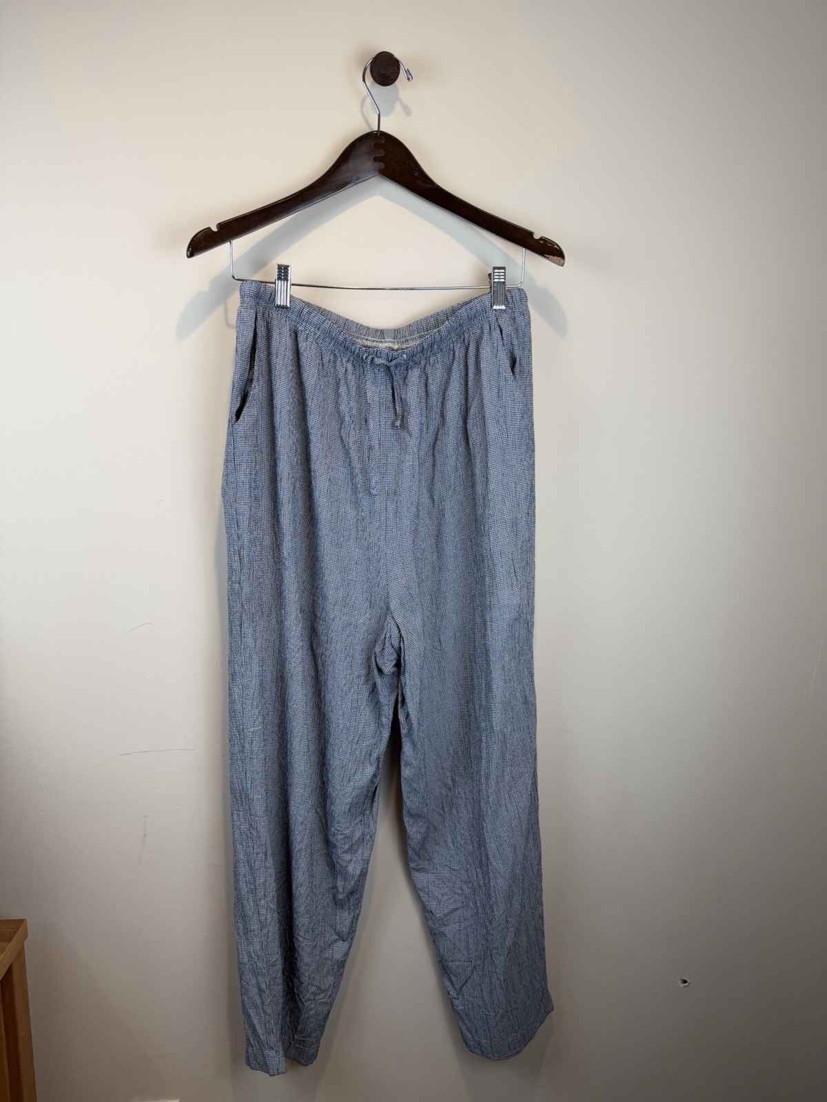 Vintage Teddi Love Bug Wide-Leg Pull-On Pants, Size 18, Houndstooth Gingham