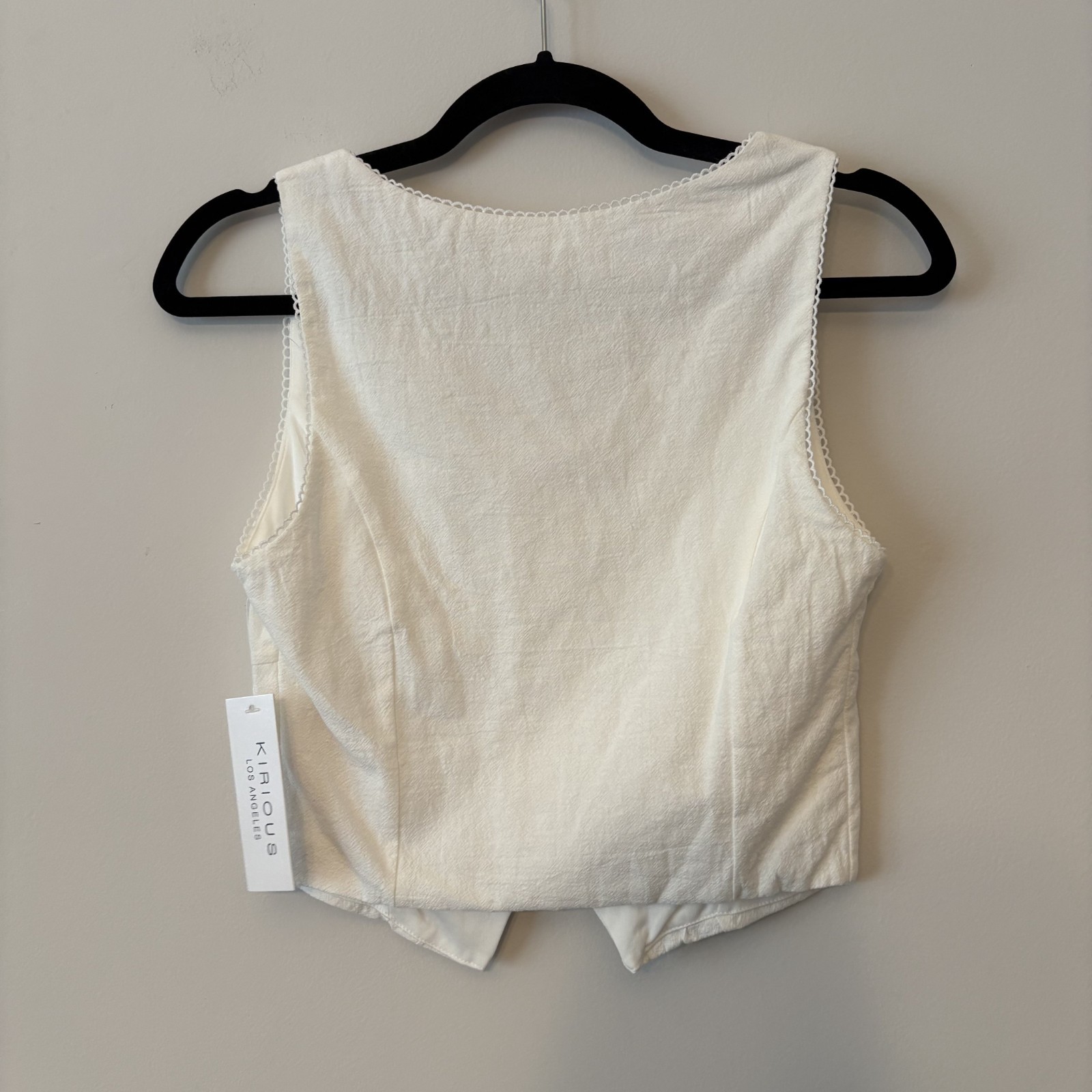 NWT 100% Cotton Corset Bustier Crop Top White XS Festival Western Coquette Boho