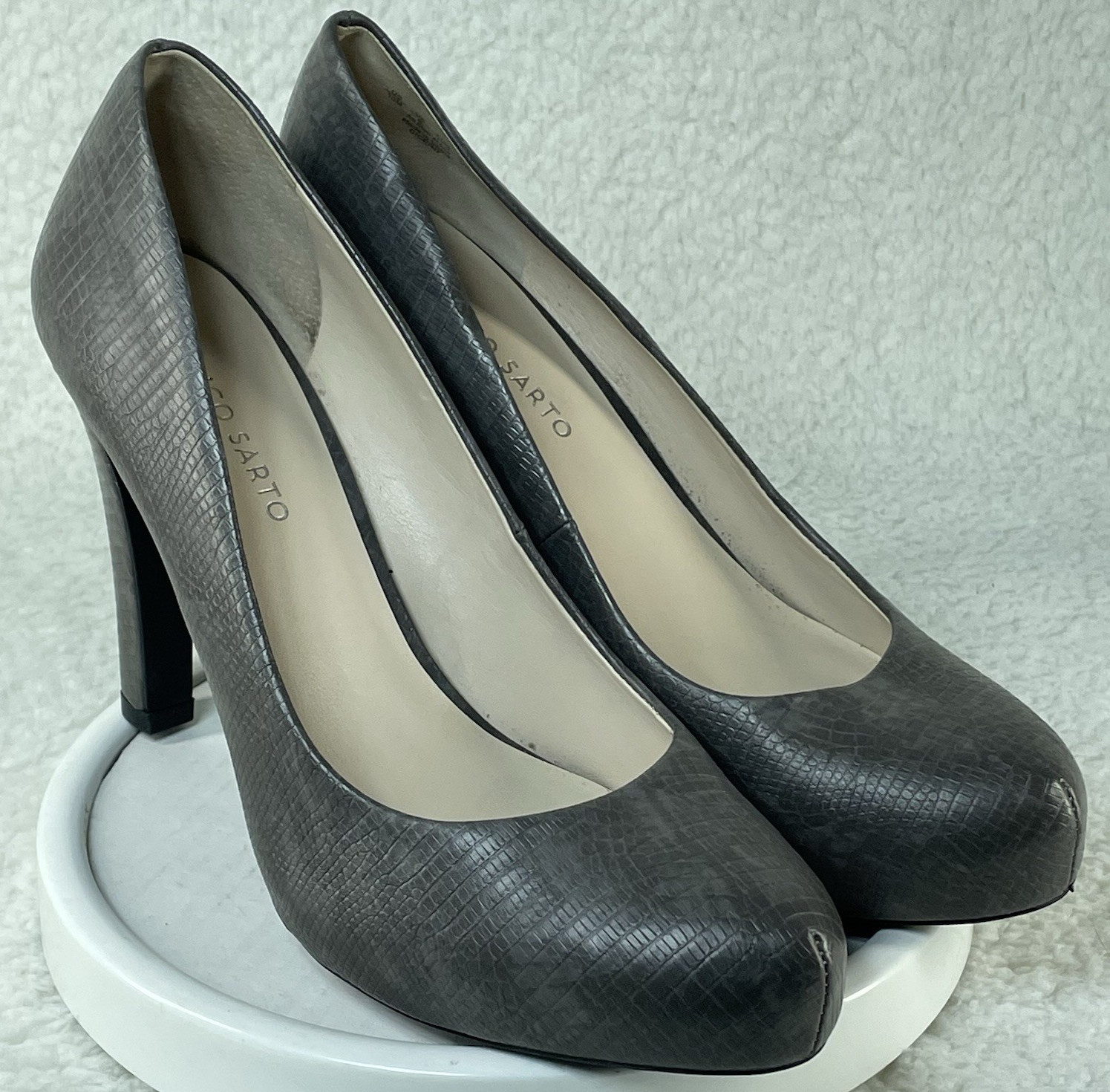 Franco Sarto Heels Womens Sz 10 M Gray Cicero Pumps 4.5 Inch Heels Cushioned