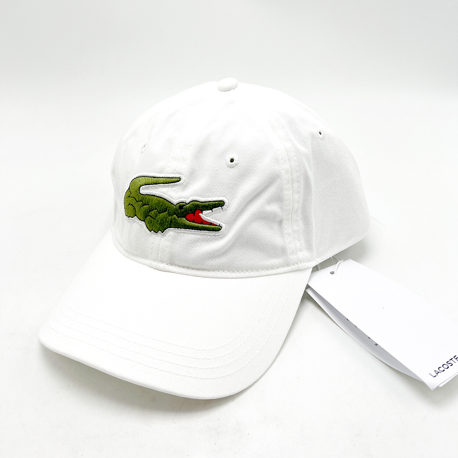 MEN Lacoste CONTRAST STRAP AND OVERSIZED CROCODILE COTTON CAP White (RK4711001)